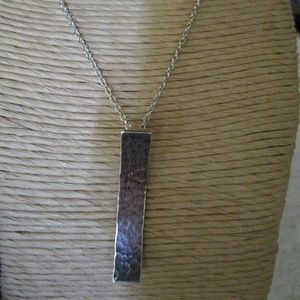 Sterling Silver Hammered 925 Pendant with Chain